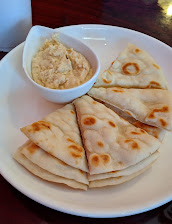 Fresh hummus and warm pita bread